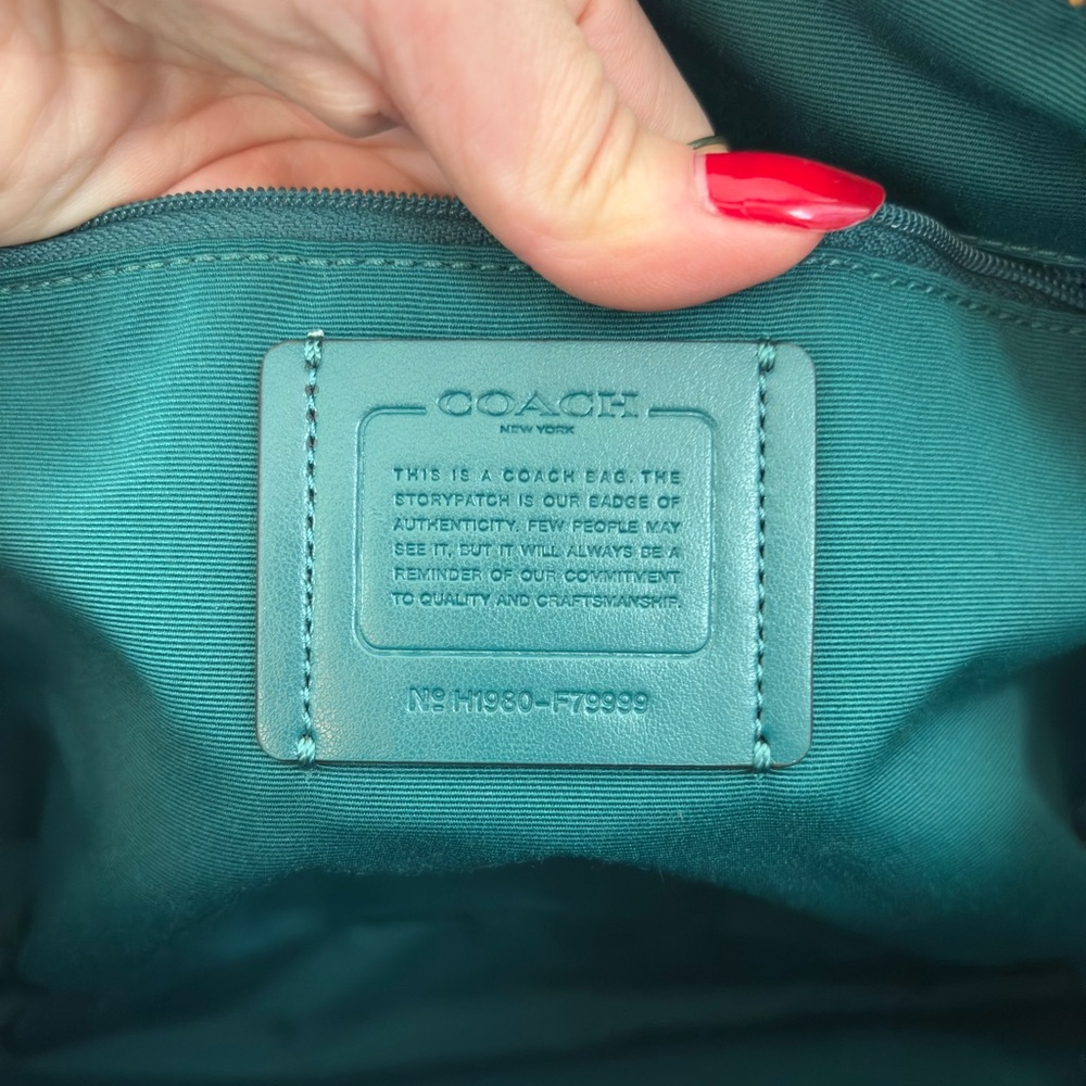 Coach Prairie Satchel Pebble Leather and Suede in Viridian F79999 - Picture 10 of 16